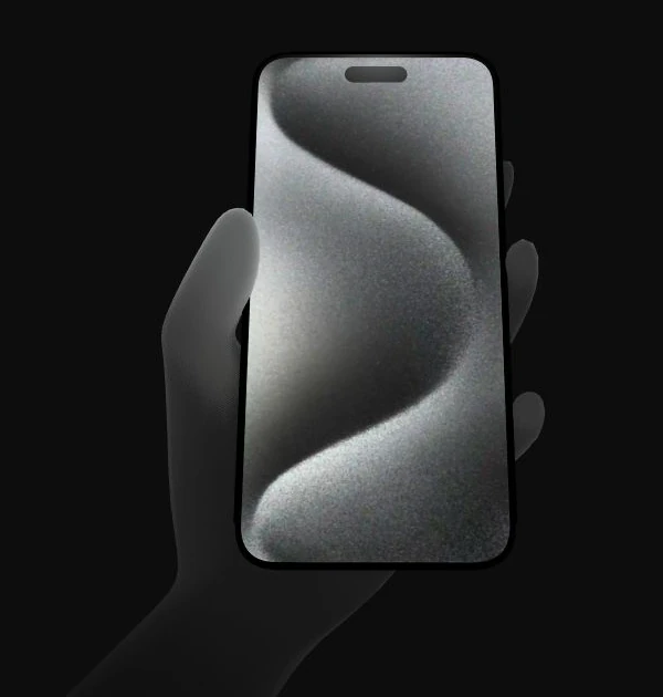 La mano 3D de Vostro sosteniendo un teléfono