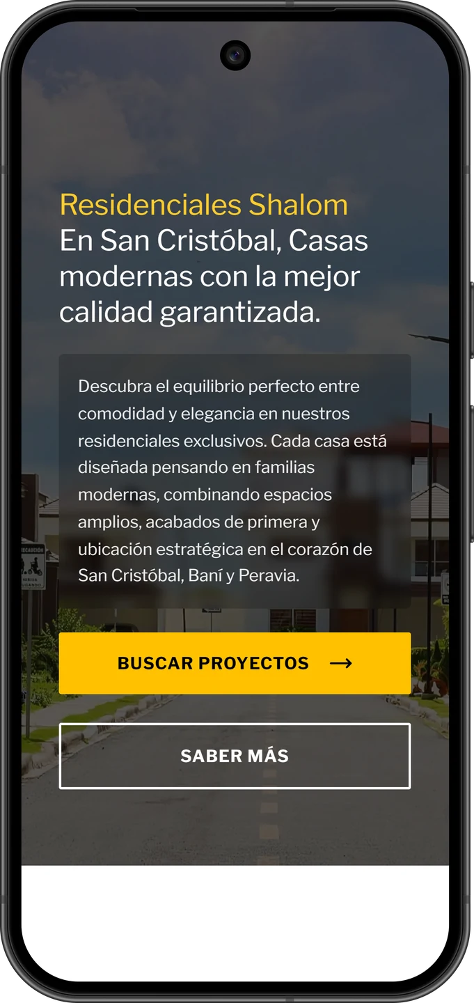 Experiencia móvil de Constructora Alcla en un Pixel