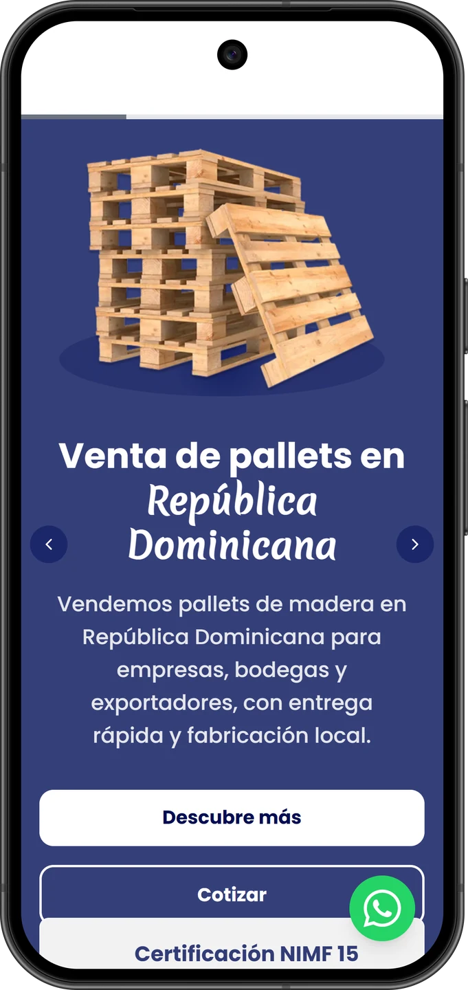 Experiencia móvil de Elena Pallets en un Pixel