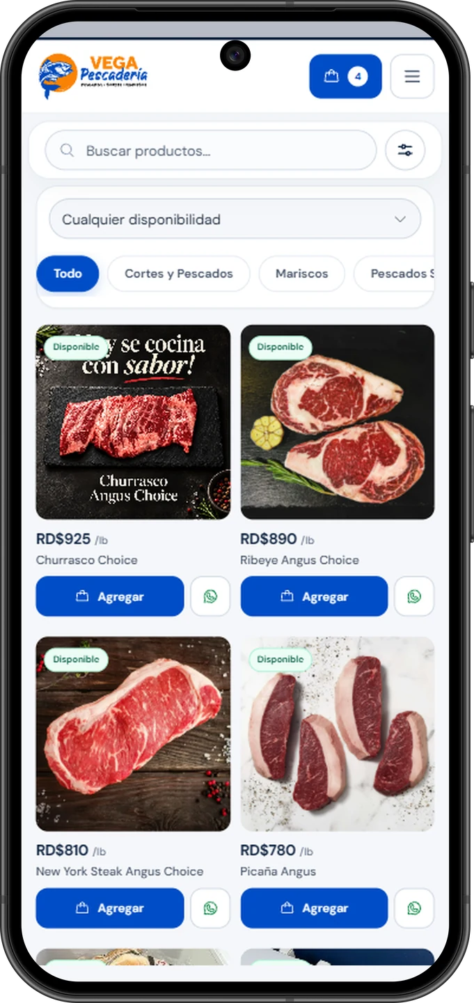 Catálogo y selección de productos